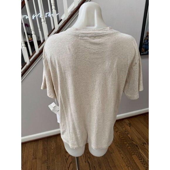 NWT perfectwhitetee Hendrix lightweight cotton v neck tee shirt oatmeal size XL - Picture 4 of 4